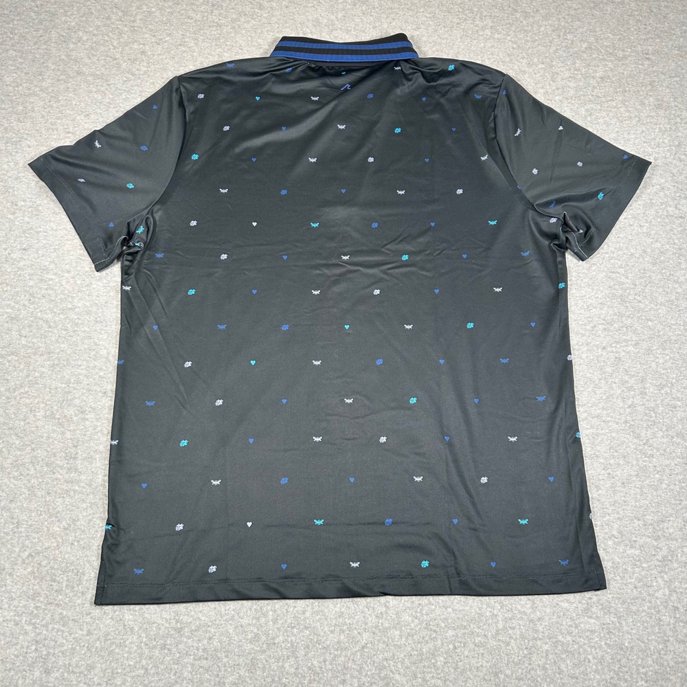 Redvanly Golf‎ Polo Shirt Mens XL Black Langham Striped Collar Performance NEW - Picture 3 of 7